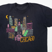 Vintage 80s Neon Chicago Graphic Tee (M)