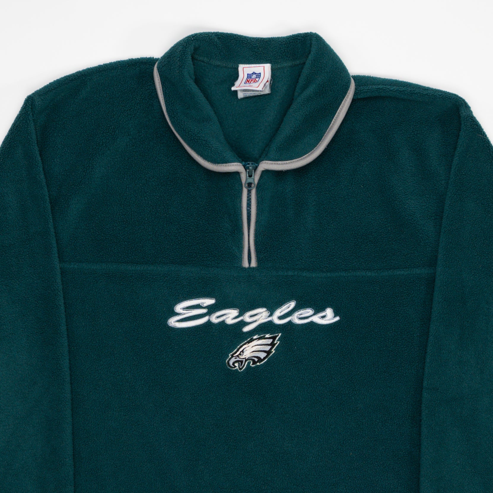 Vintage Teal Eagles NFL Fleece 1/4 Zip Sweater (XL) | Rebalance Vintage.