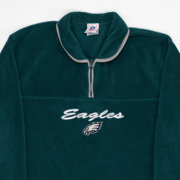 Vintage Teal Eagles NFL Fleece 1/4 Zip Sweater (XL) | Rebalance Vintage.