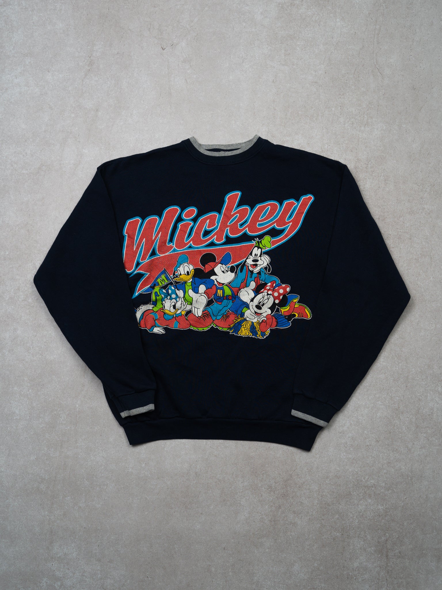 Vintage Navy 90s MIckey + Friends Crewneck (S/M)
