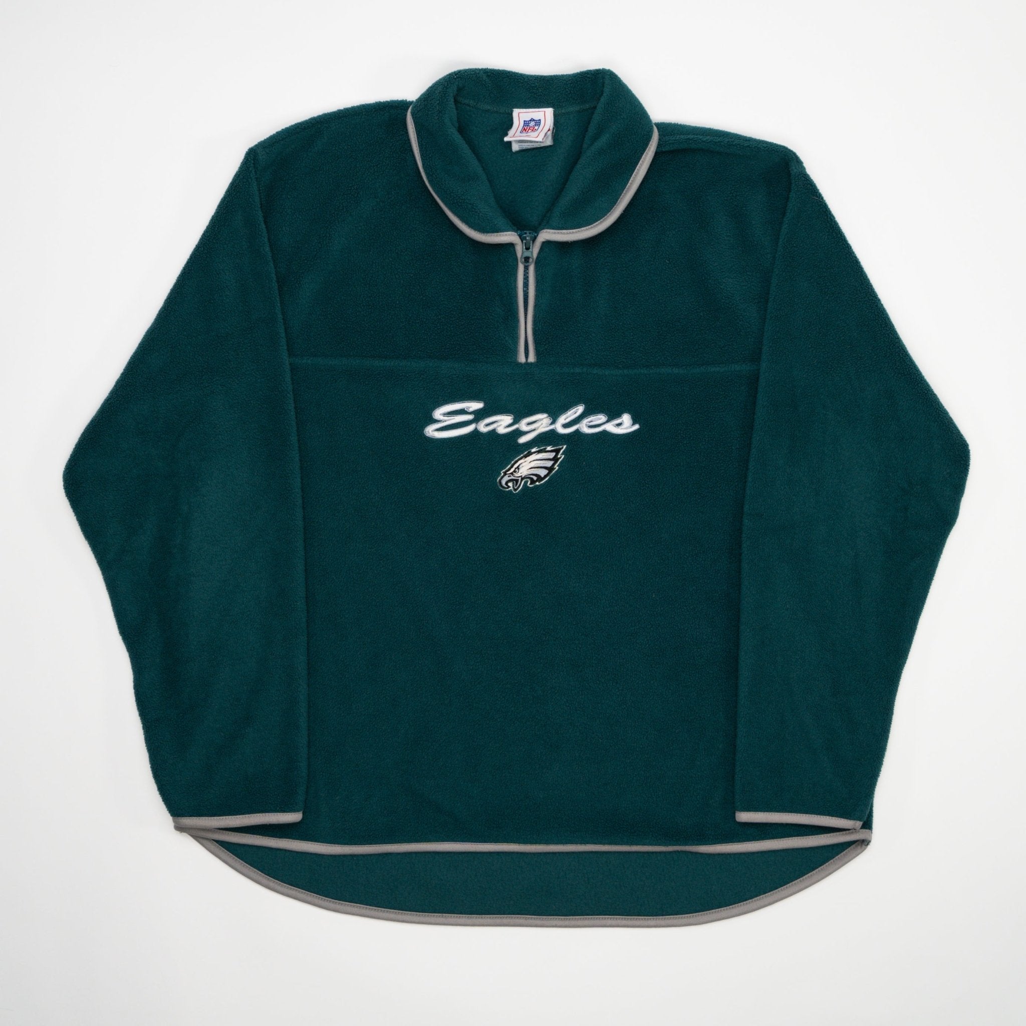 Vintage Teal Eagles NFL Fleece 1/4 Zip Sweater (XL) | Rebalance Vintage.