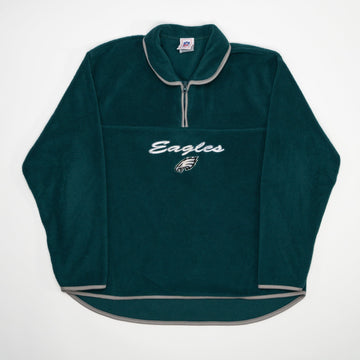 Vintage Teal Eagles NFL Fleece 1/4 Zip Sweater (XL) | Rebalance Vintage.