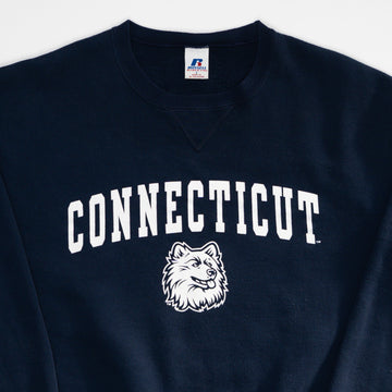Vintage Blue Connecticut Huskies x Russell Athletics Crewneck (M/L) | Rebalance Vintage.
