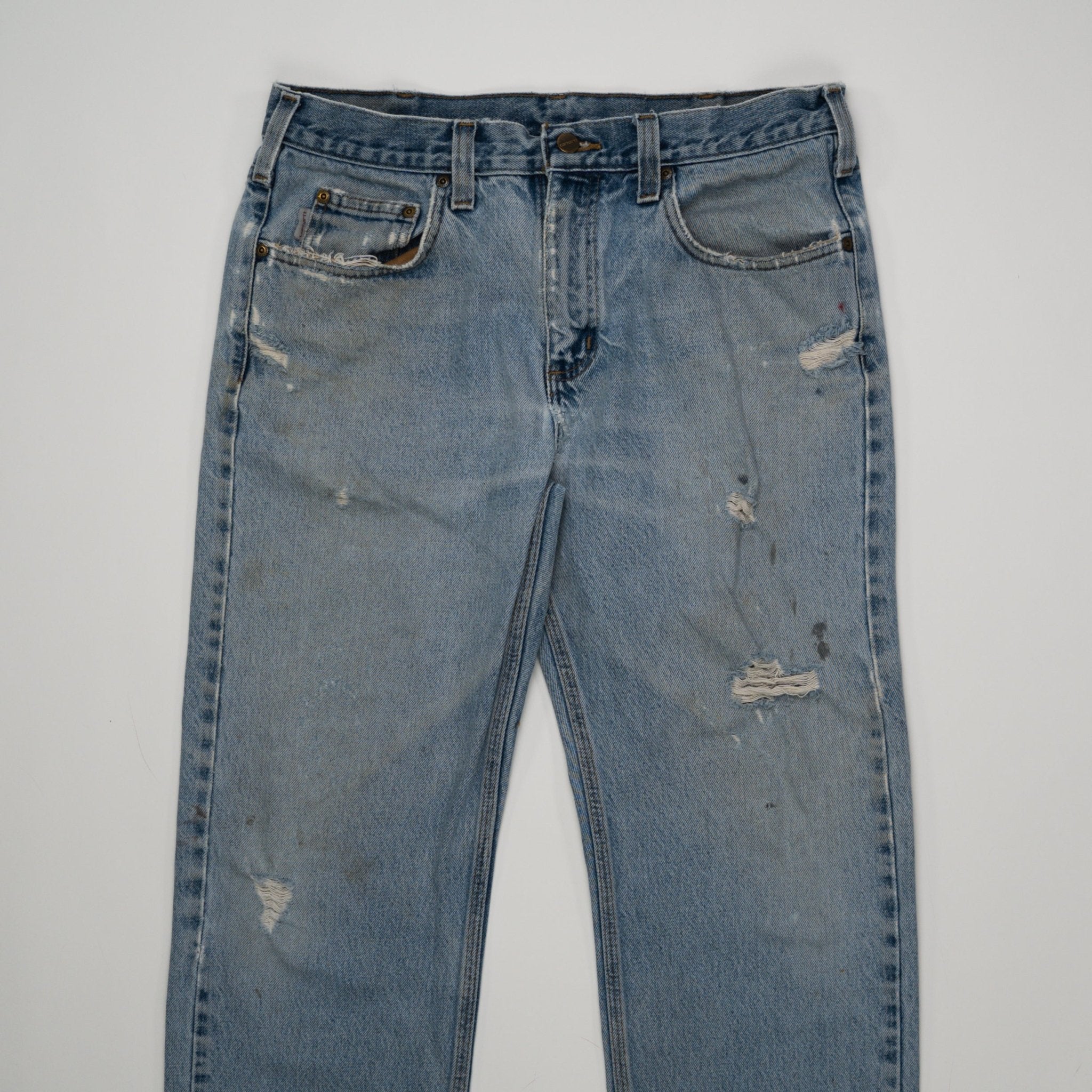 Vintage Carhartt Light Washed Ripped Jeans (34 x 30) | Rebalance Vintage.