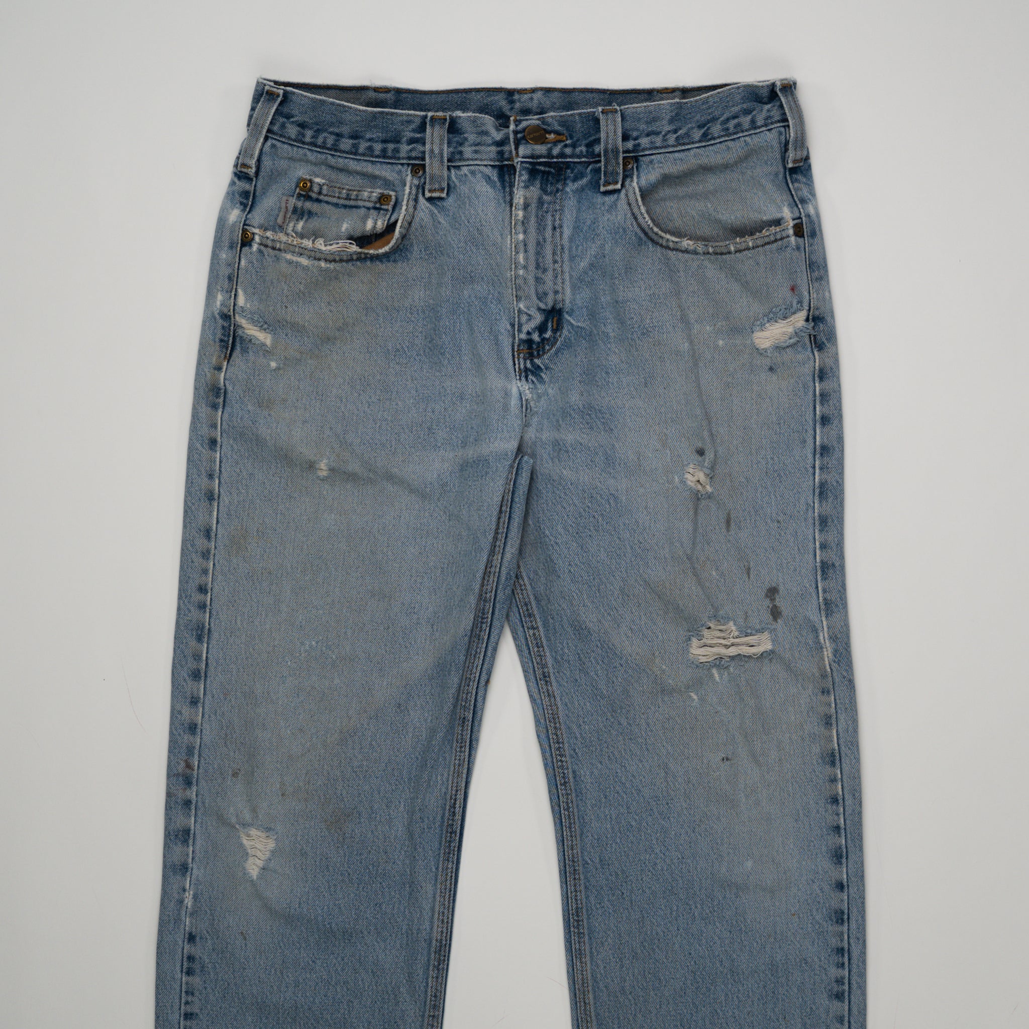 Vintage Carhartt Light Washed Ripped Jeans (34 x 30) | Rebalance Vintage.