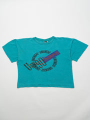 Vintage 90s Teal Union Bay Cropped Tee (L)