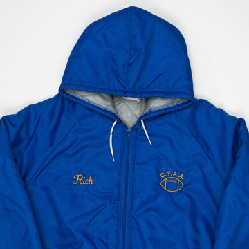 Vintage 90s Blue Varsity CYAA Bomber Jacket (XL) | Rebalance Vintage.