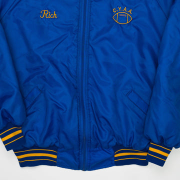Vintage 90s Blue Varsity CYAA Bomber Jacket (XL) | Rebalance Vintage.