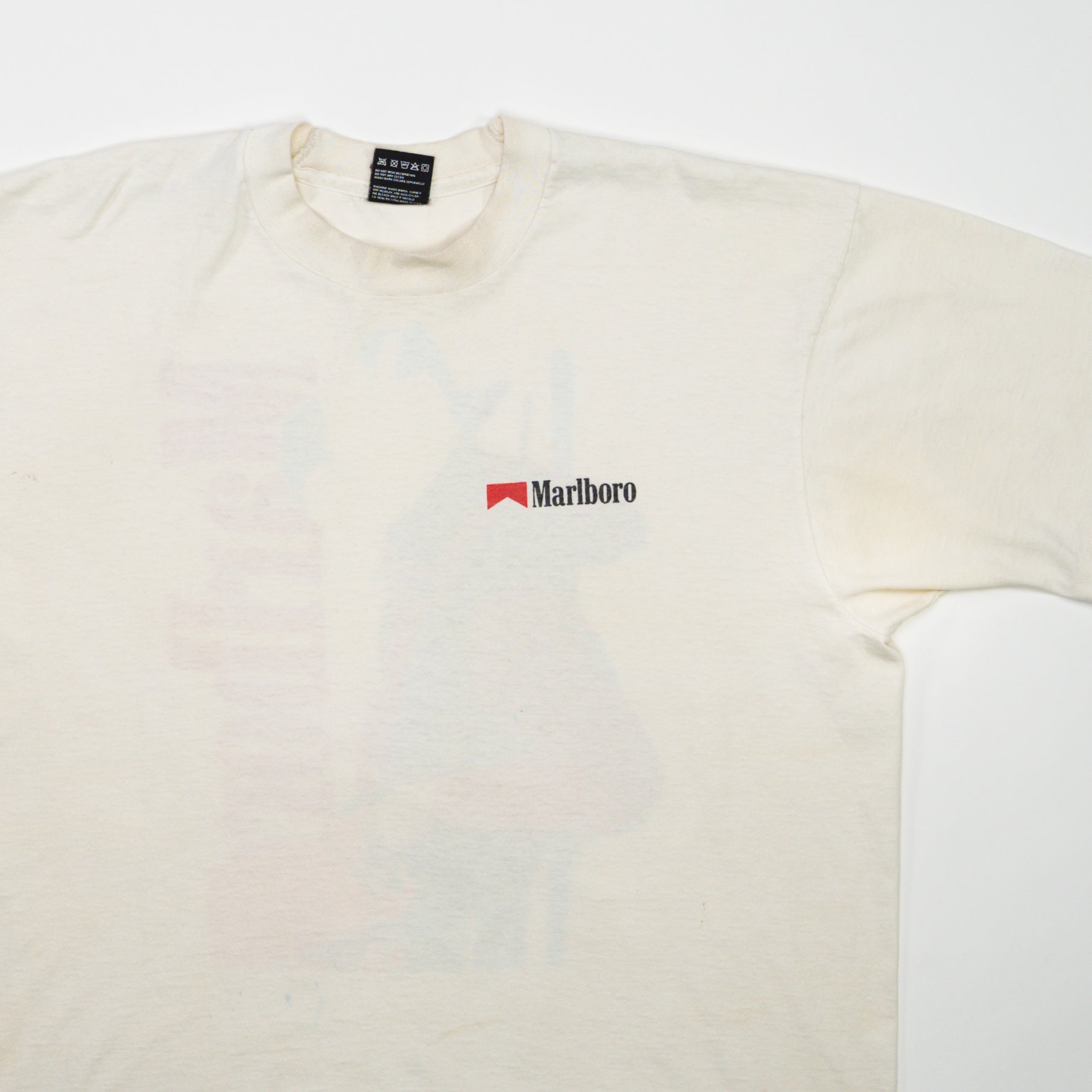 Vintage 90s Cream Marlboro Cowboy Smoking Tee