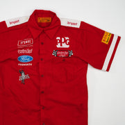 Vintage Red Jonathan Byrd Racing Team Button Up Shirt (M)