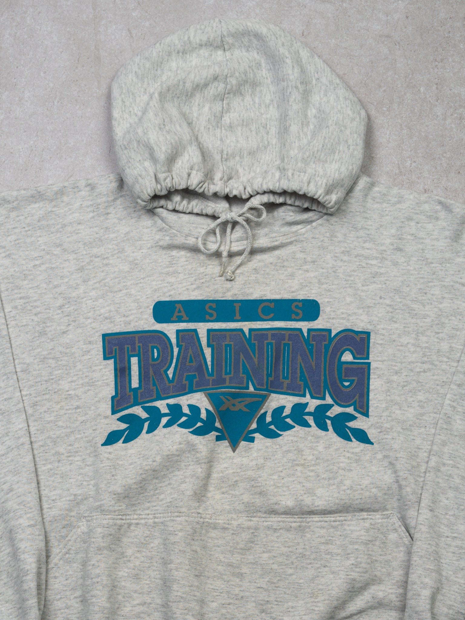 Vintage 80s Grey Asics Training Hoodie (M/L)