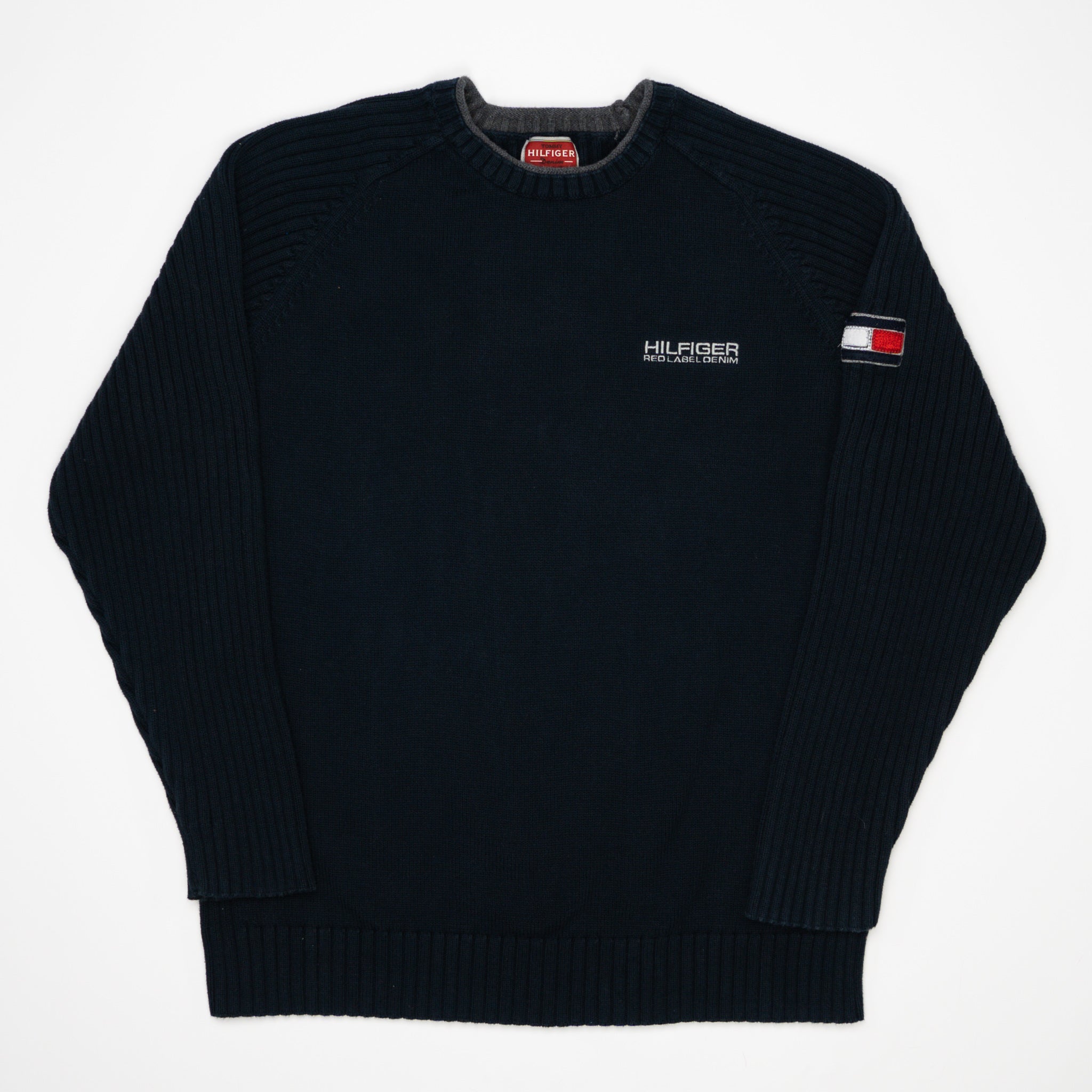 Vintage Navy Tommy HIlfiger Red Label Long Sleeve (M/L) | Rebalance Vintage.