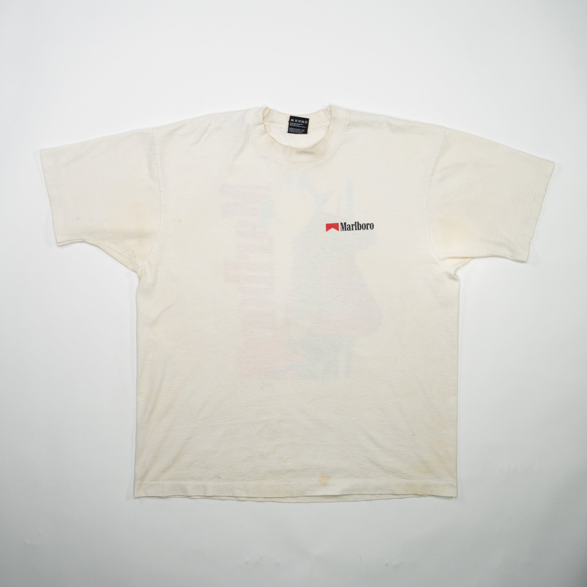 Vintage 90s Cream Marlboro Cowboy Smoking Tee