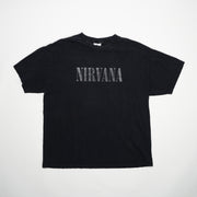 Vintage 90s Black Nirvana Spell Out Tee (M)