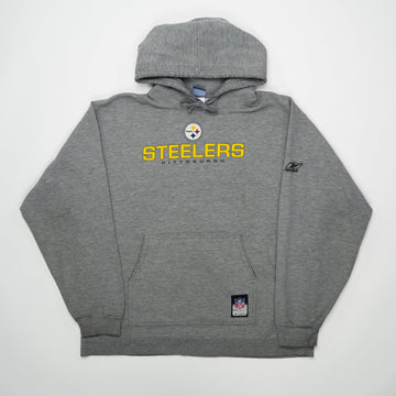 Vintage Grey Steelers Reebok NFL Hoodie (L) | Rebalance Vintage.