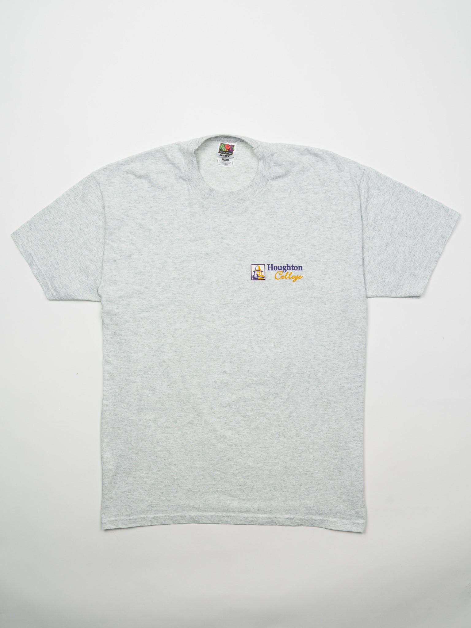 Vintage 90s Single Stitch Grey Houghton College Tee (M)