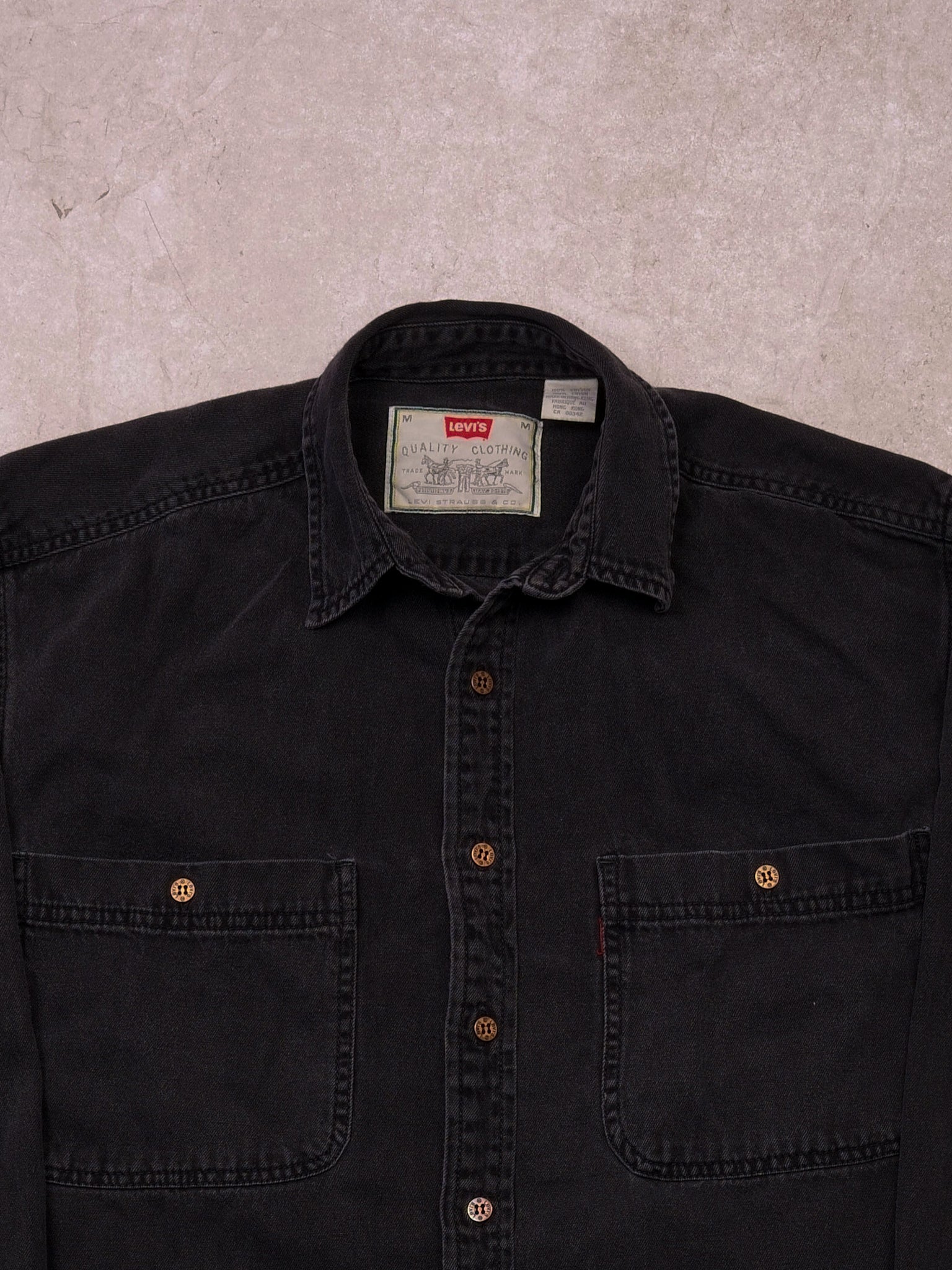 Vintage Y2K Washed Black Levi's Denim Button Up (S/M)