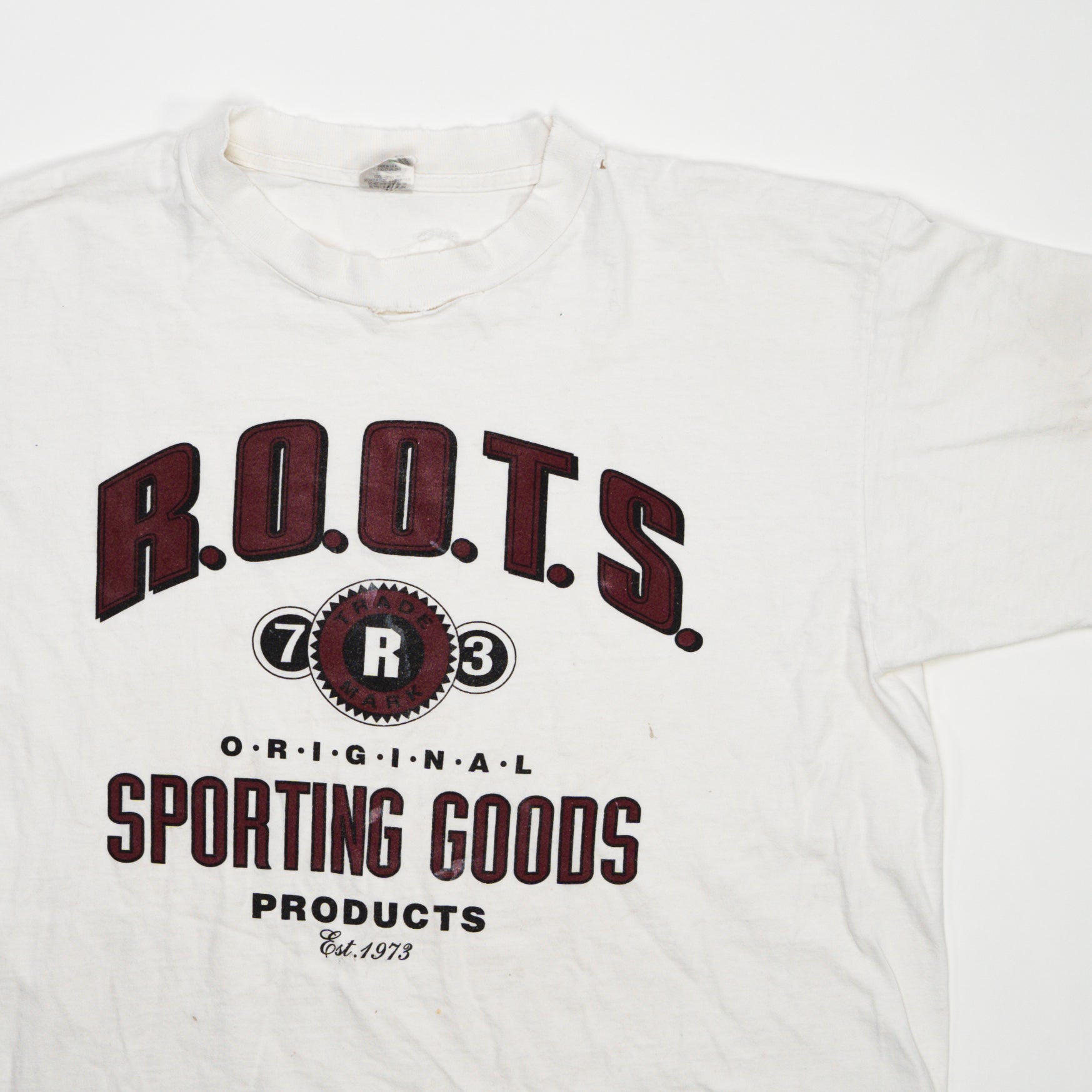 Vintage White Roots 73 Sporting Goods Tee (M) | Rebalance Vintage.