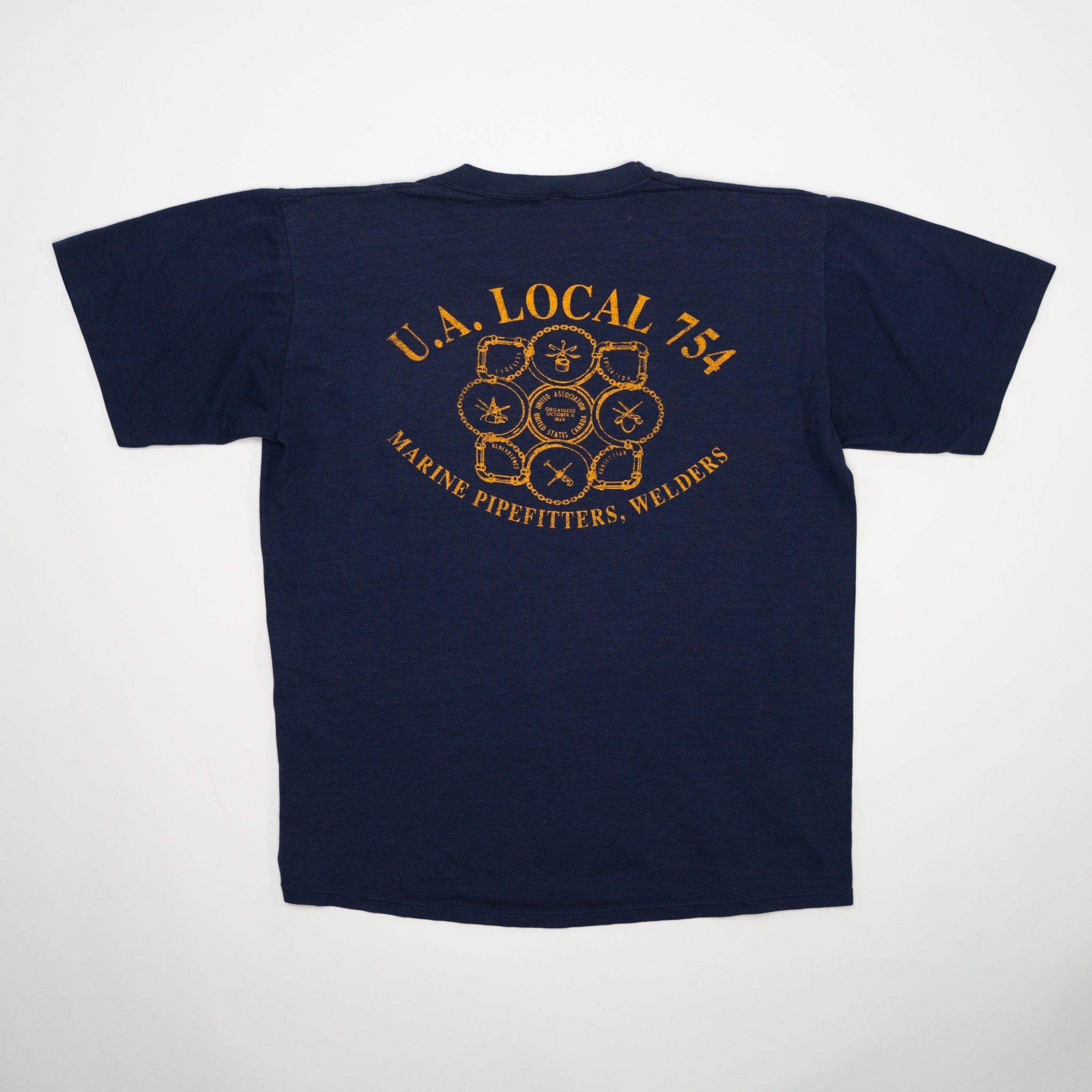Vintage 90s U.A Local 754 Firefighter Tee (M) | Rebalance Vintage.
