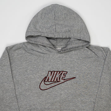 Vintage 00s Grey + Red Nike Spell Out Hoodie (XL) | Rebalance Vintage.