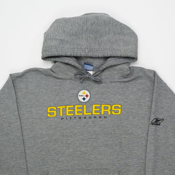 Vintage Grey Steelers Reebok NFL Hoodie (L) | Rebalance Vintage.