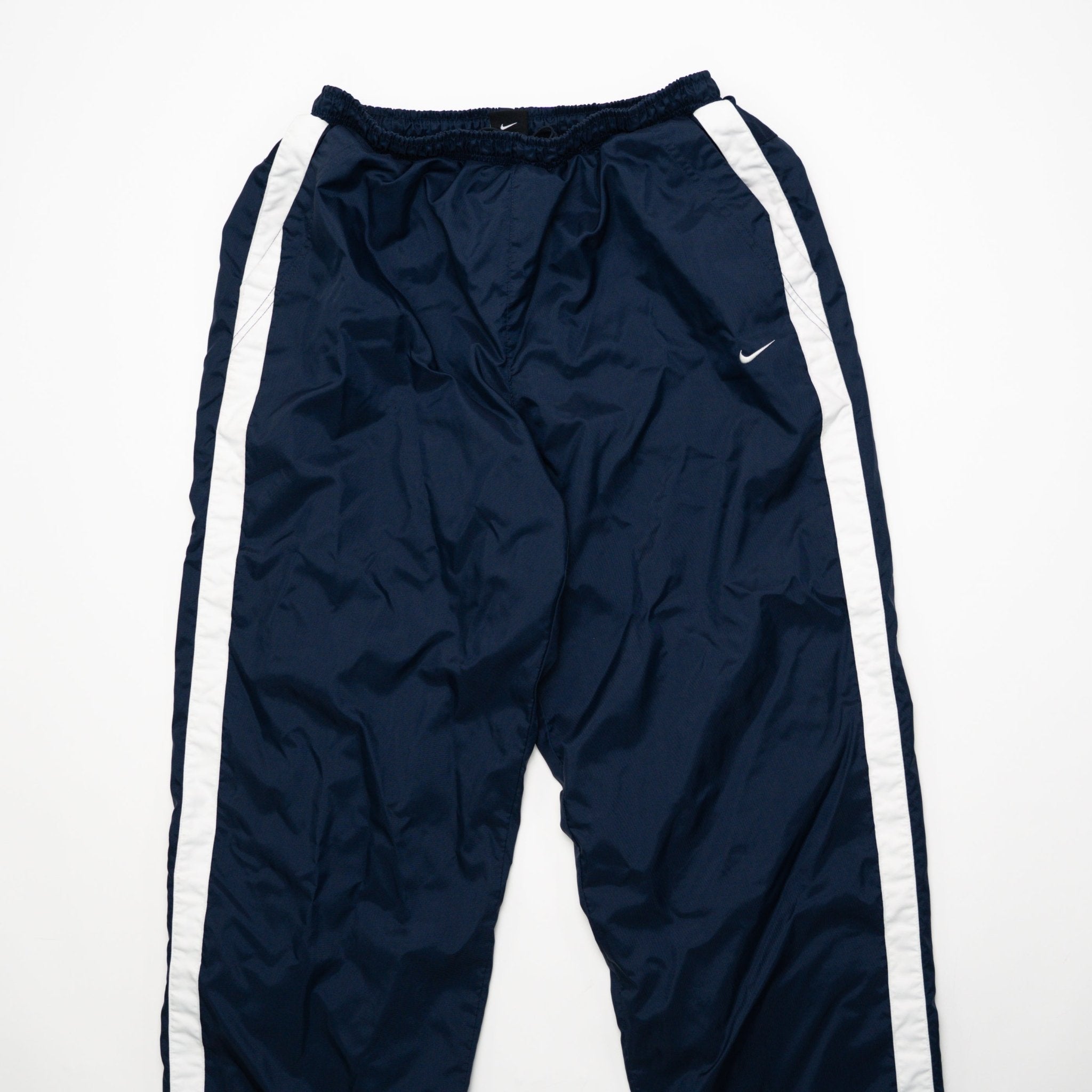 Vintage Blue + White Nike Windbreaker Pants (L) | Rebalance Vintage.