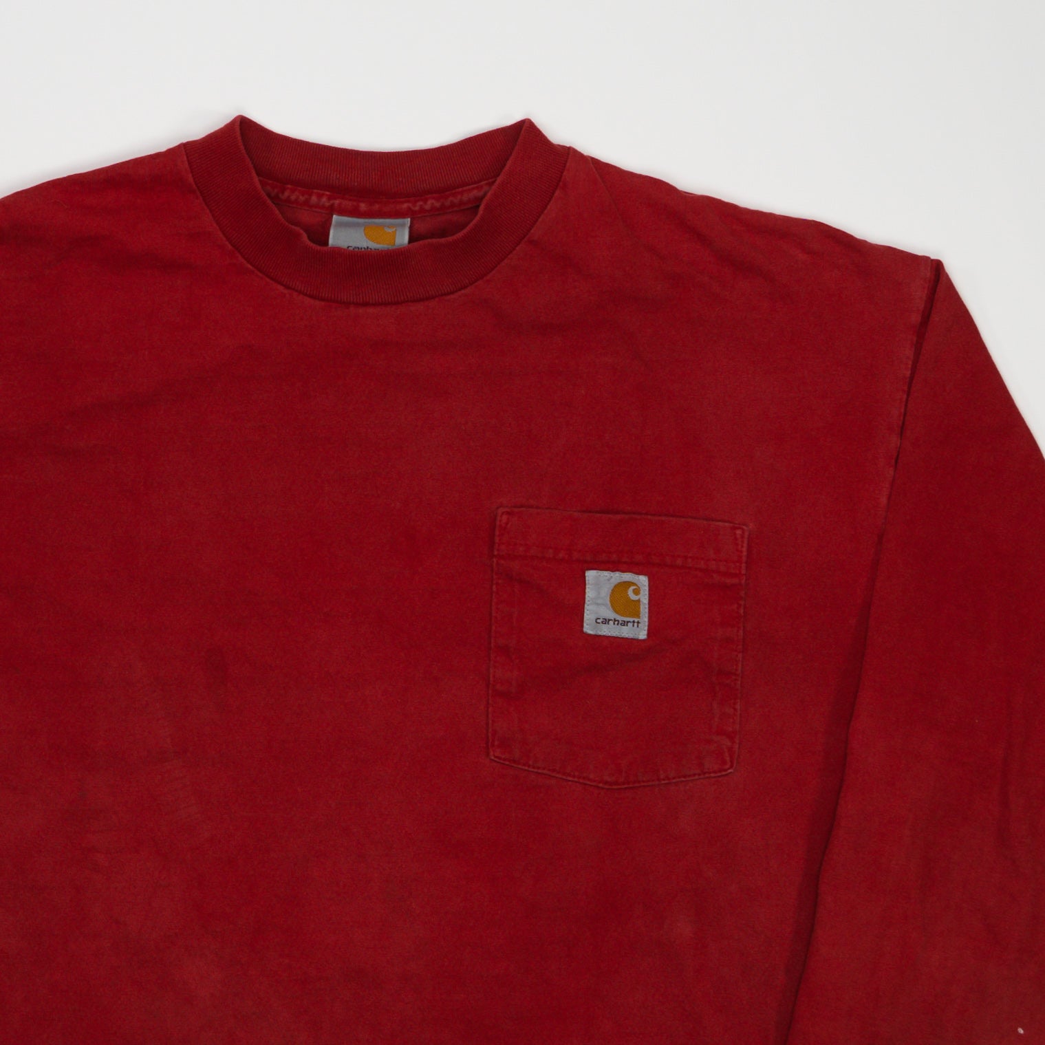 Vintage 90s Rugged Red Carhartt Long Sleeve (L) | Rebalance Vintage.