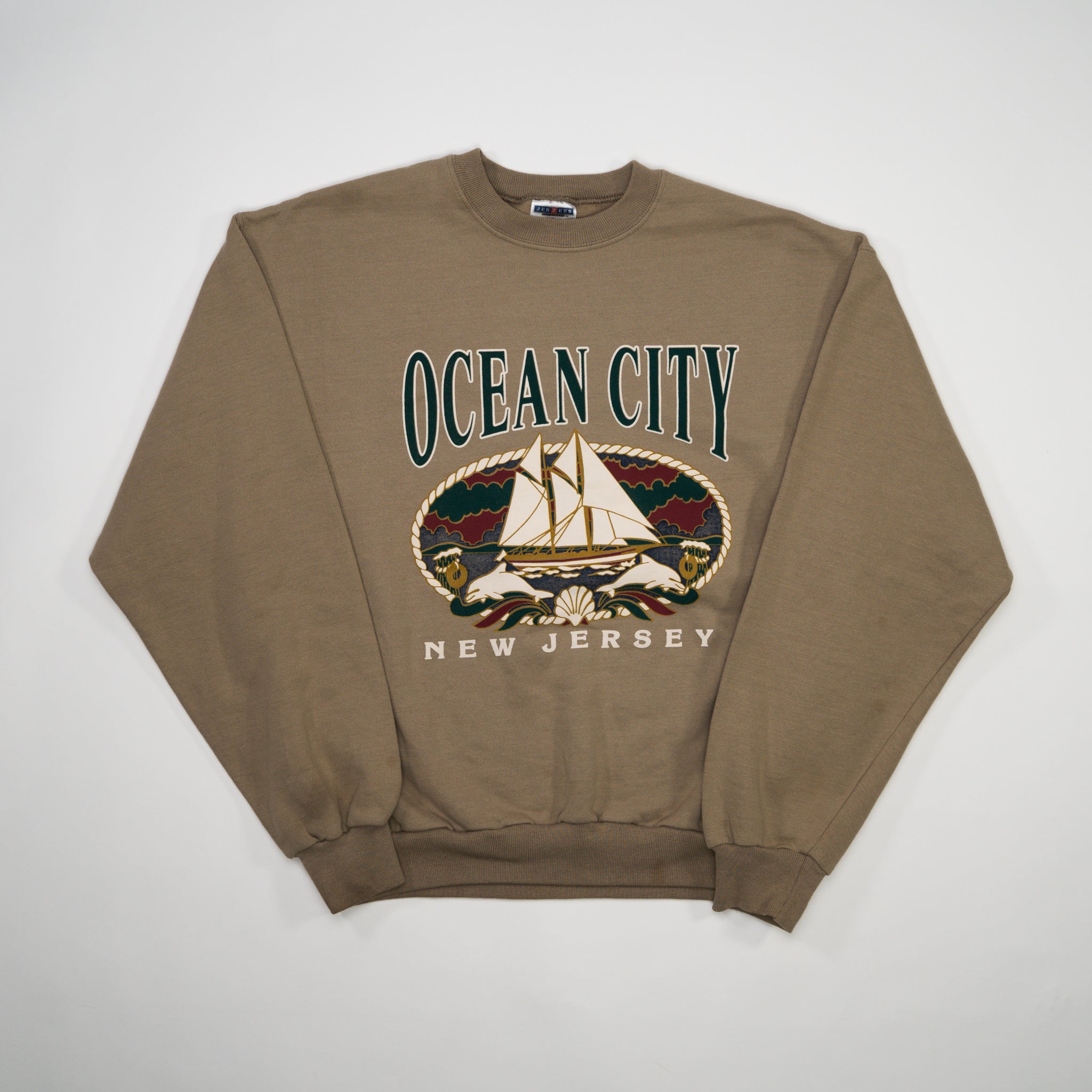 Vintage Beige Ocean City New Jersey Crewneck