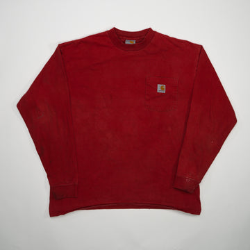 Vintage 90s Rugged Red Carhartt Long Sleeve (L) | Rebalance Vintage.