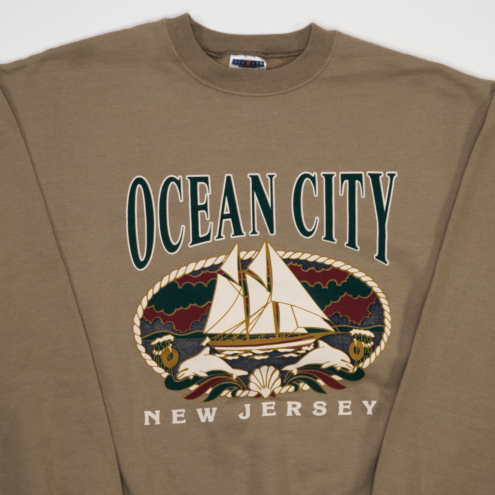 Vintage Beige Ocean City New Jersey Crewneck