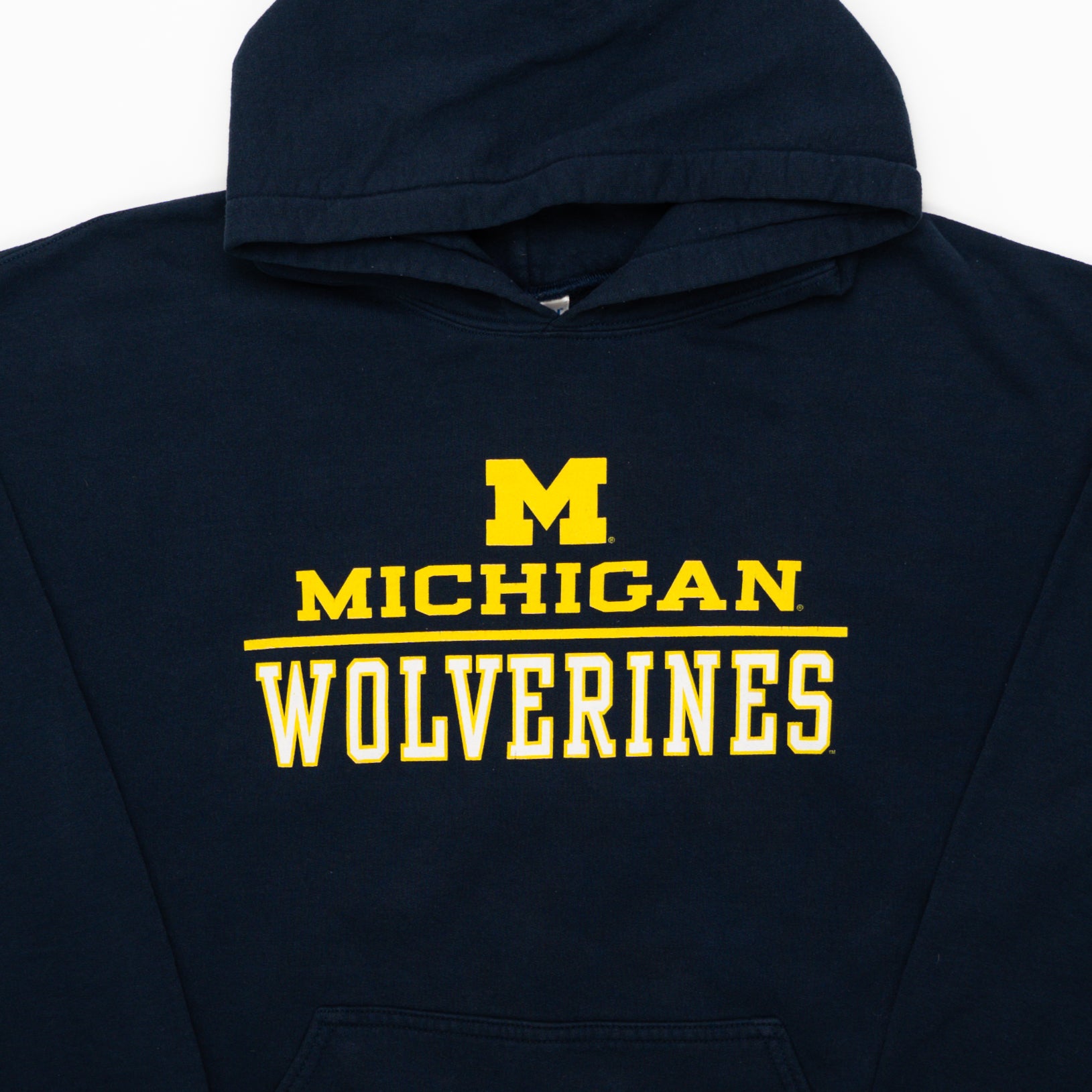 Vintage Dark Blue Michigan Wolverines Hoodie (M/L) | Rebalance Vintage.