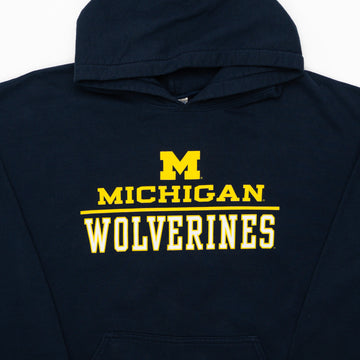 Vintage Dark Blue Michigan Wolverines Hoodie (M/L) | Rebalance Vintage.