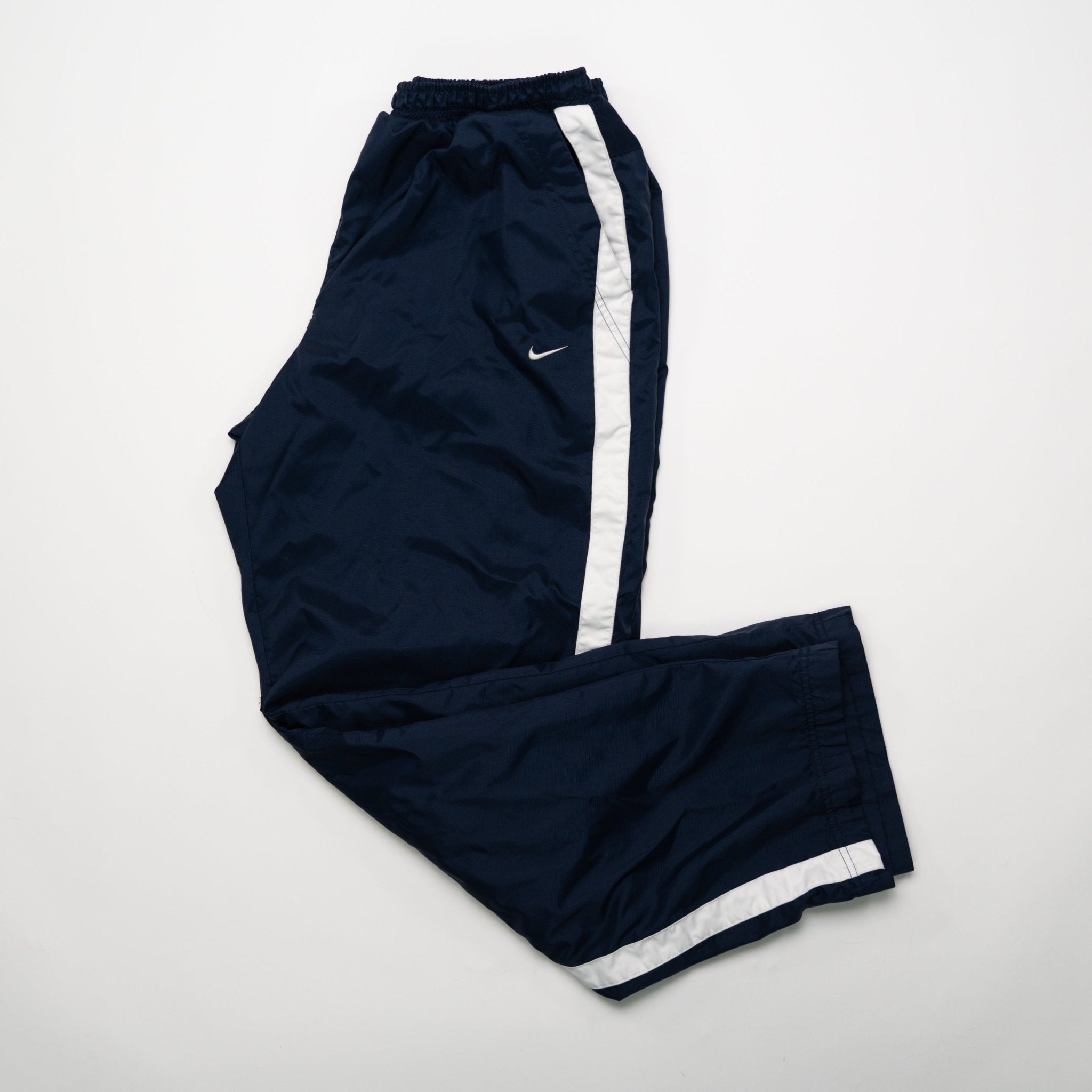 Vintage Blue + White Nike Windbreaker Pants (L) | Rebalance Vintage.