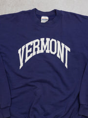 Vintage 90s Purple Vermont Spell Out Crewneck (L)