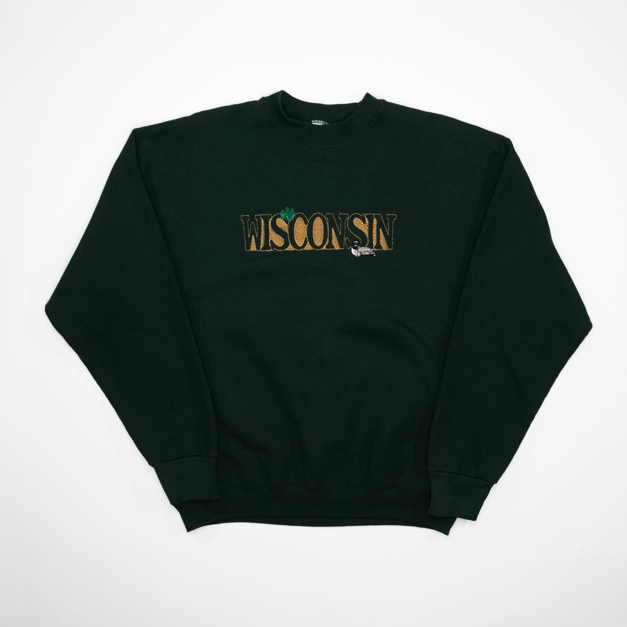 Vintage 90s Forest Green Wisconsin Crewneck (L)