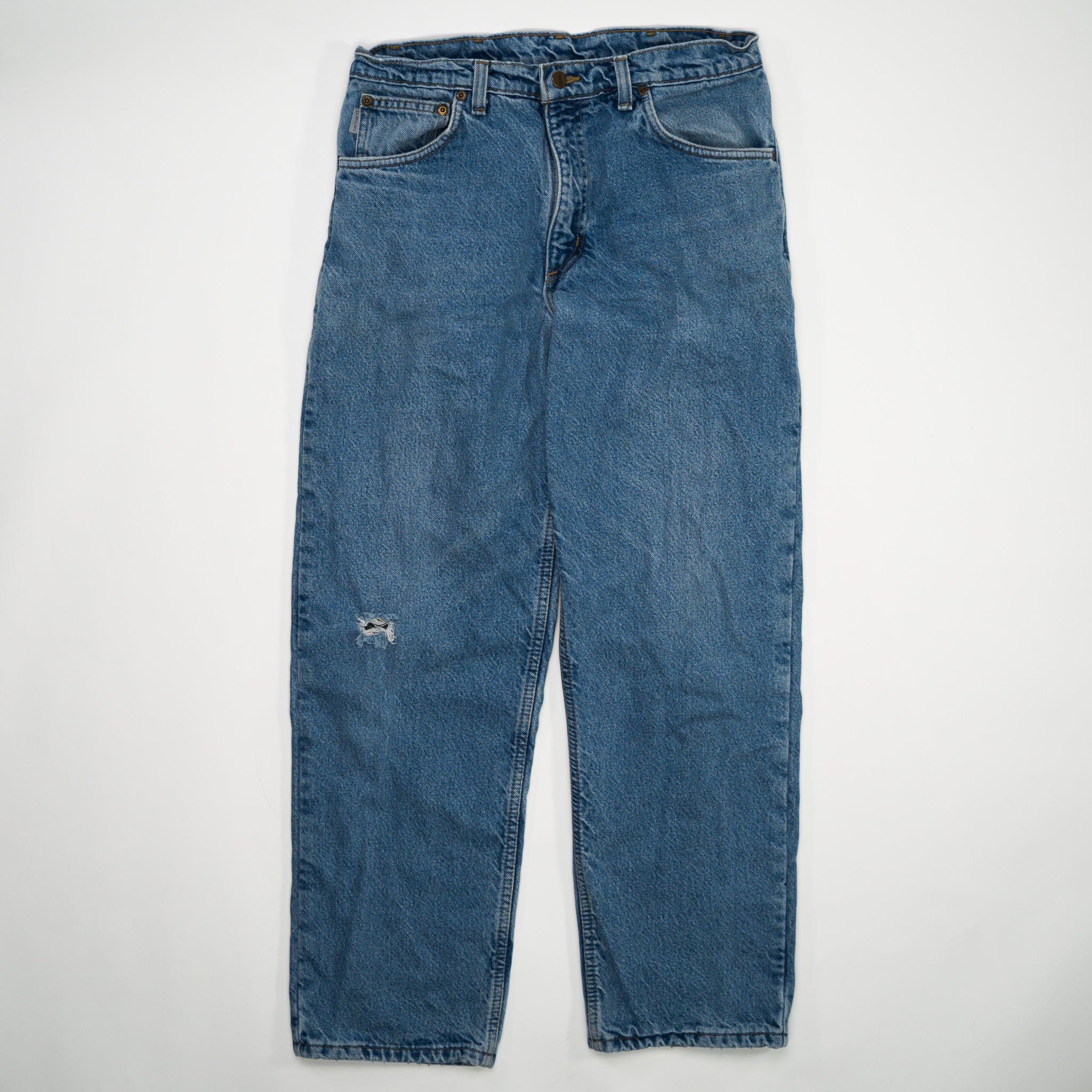 Vintage Blue Carhartt Jeans W/ Rip (34 x 30) | Rebalance Vintage.