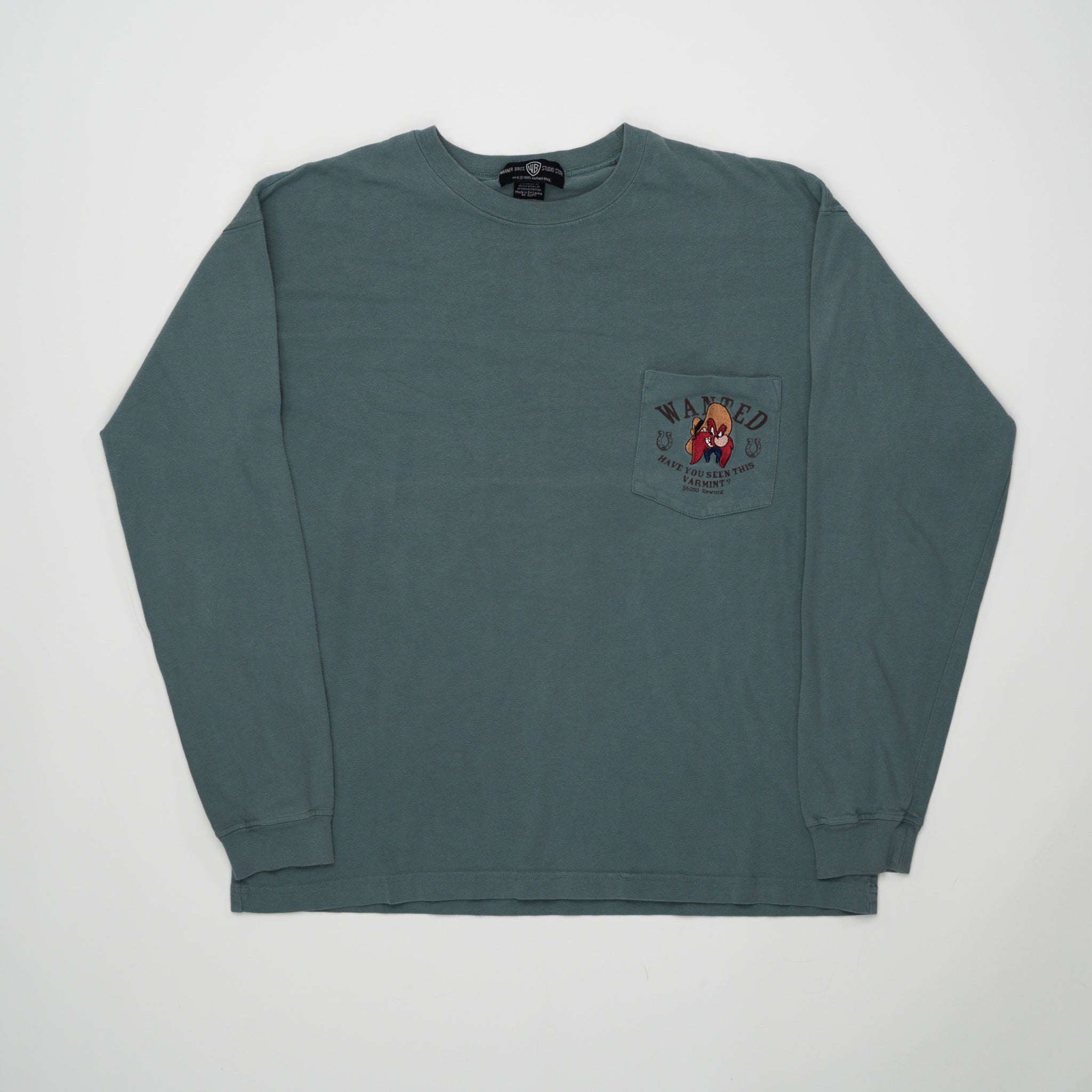 Vintage '95 Looney Tunes Yosemite Sam Wanted Long Sleeve (M) | Rebalance Vintage.