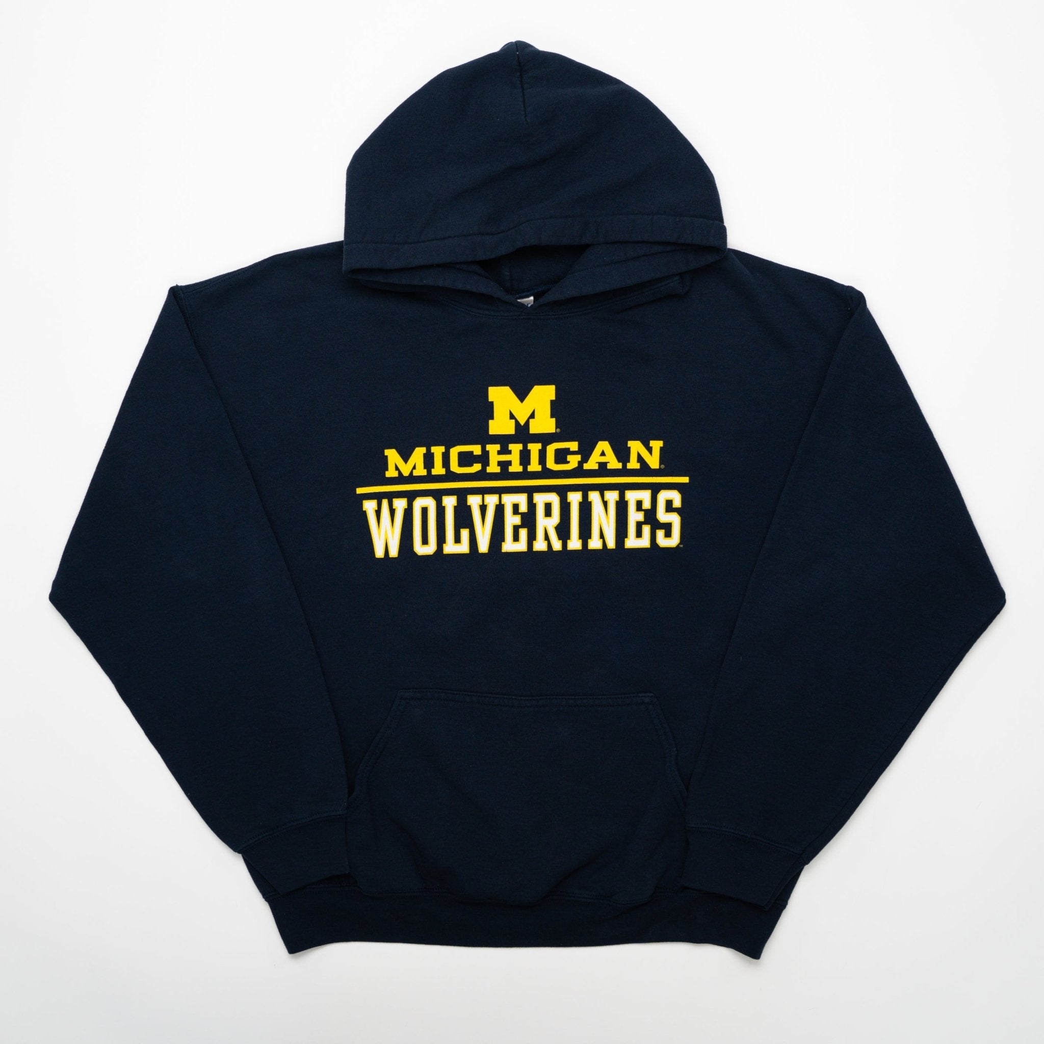 Vintage Dark Blue Michigan Wolverines Hoodie (M/L) | Rebalance Vintage.