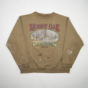 Vintage 90s Beige Mossy Park Paint Splattered Crewneck (XL)