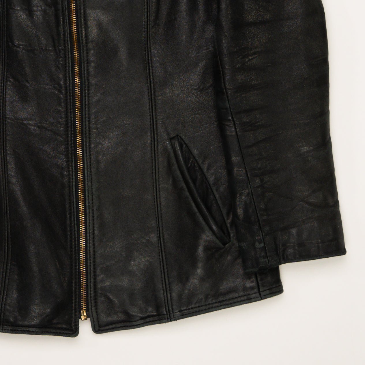 Vintage Black 90s MLC Leather Jacket (XS/S) | Rebalance Vintage.