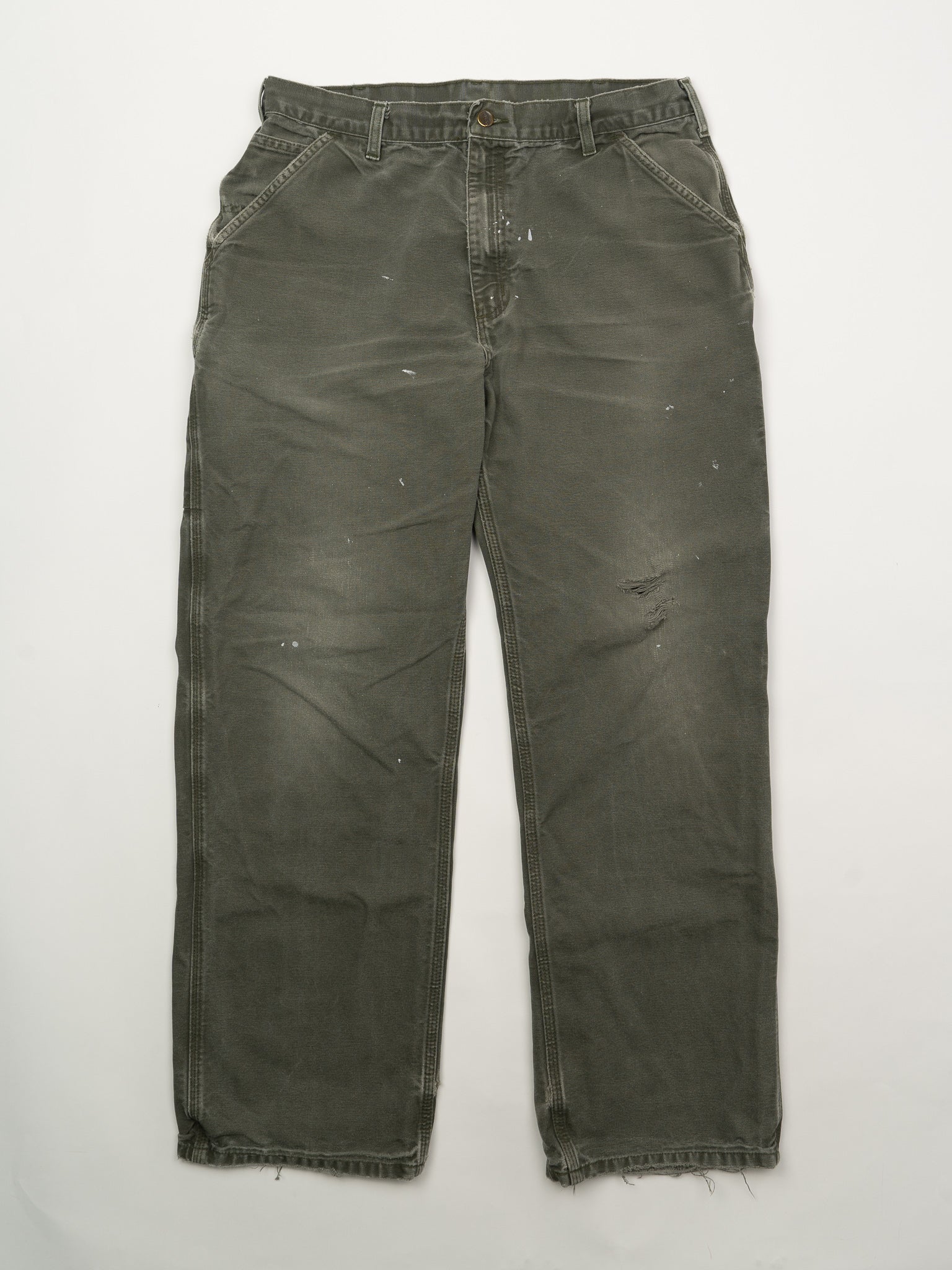 Vintage Washed Army Green Cargo Pants (36 x 34)