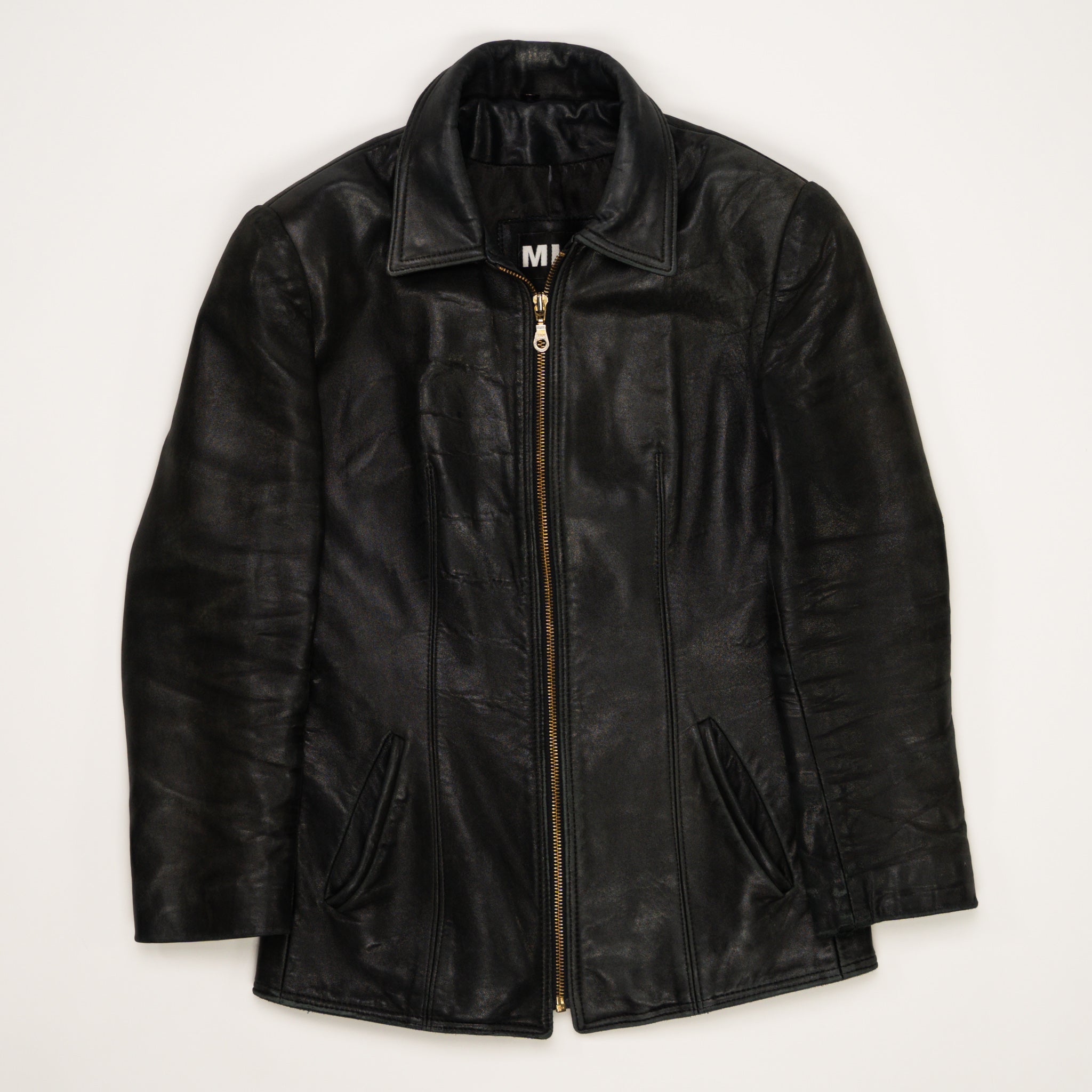 Vintage Black 90s MLC Leather Jacket (XS/S) | Rebalance Vintage.