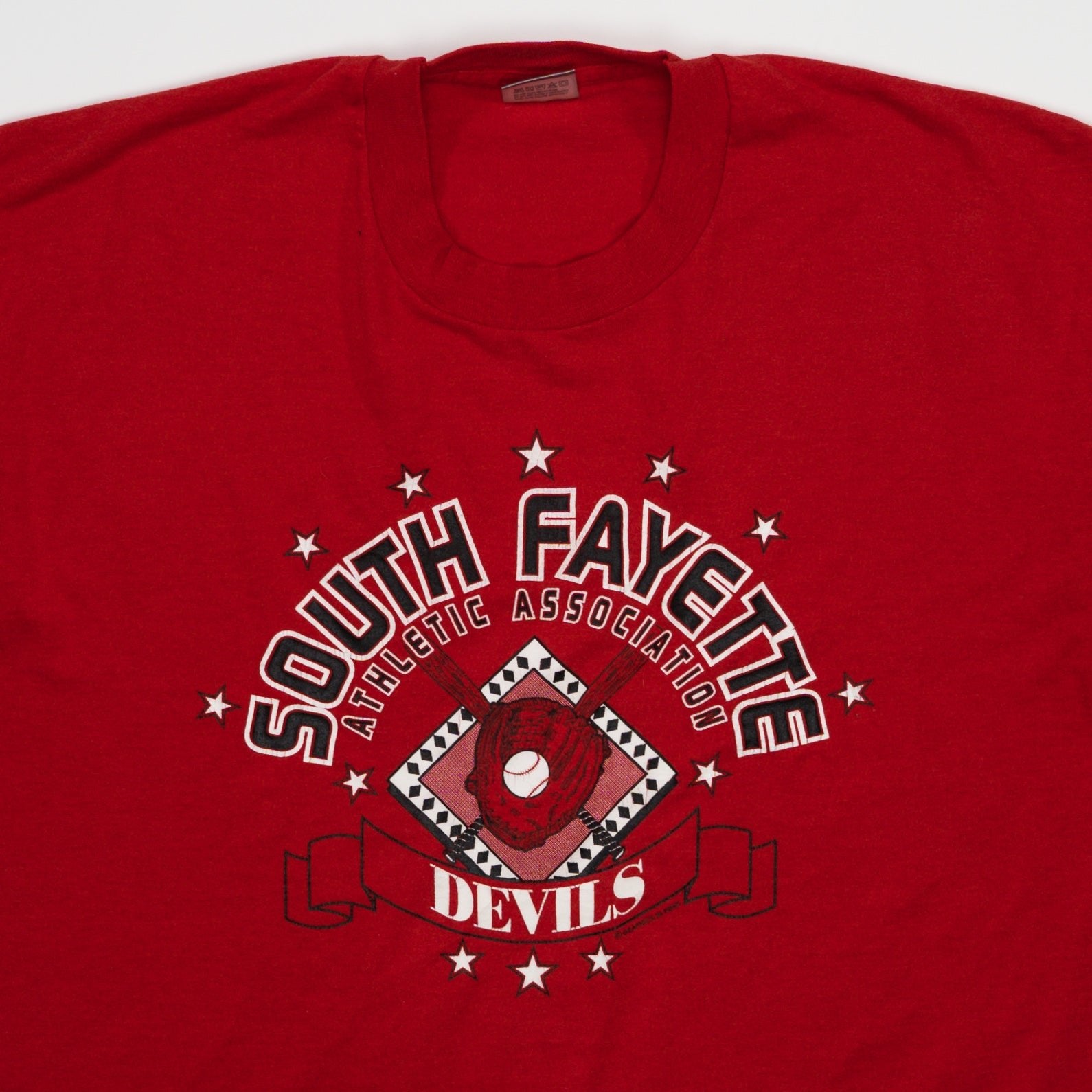 Vintage 90s Red South Fayette Devils Single Stitch Tee (L)