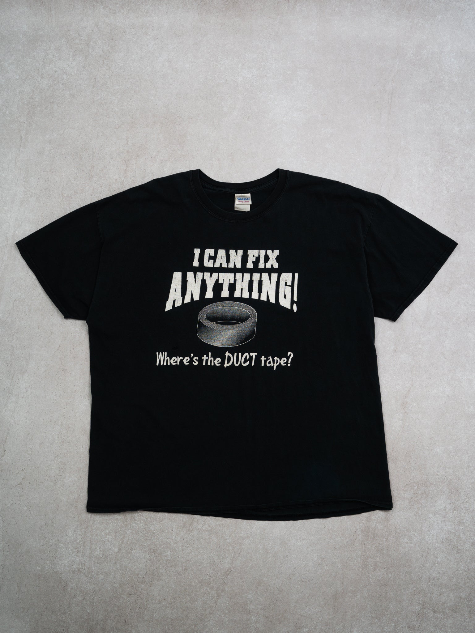 Vintage Black 'I Can Fix Anything Duct Tape'Tee (L/XL)