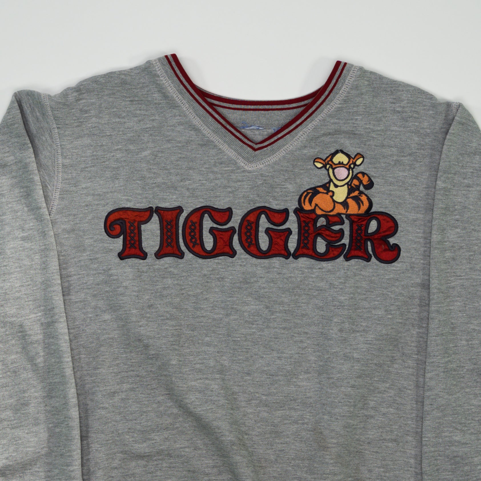 Vintage Grey Tigger V Neck Sweater (L)
