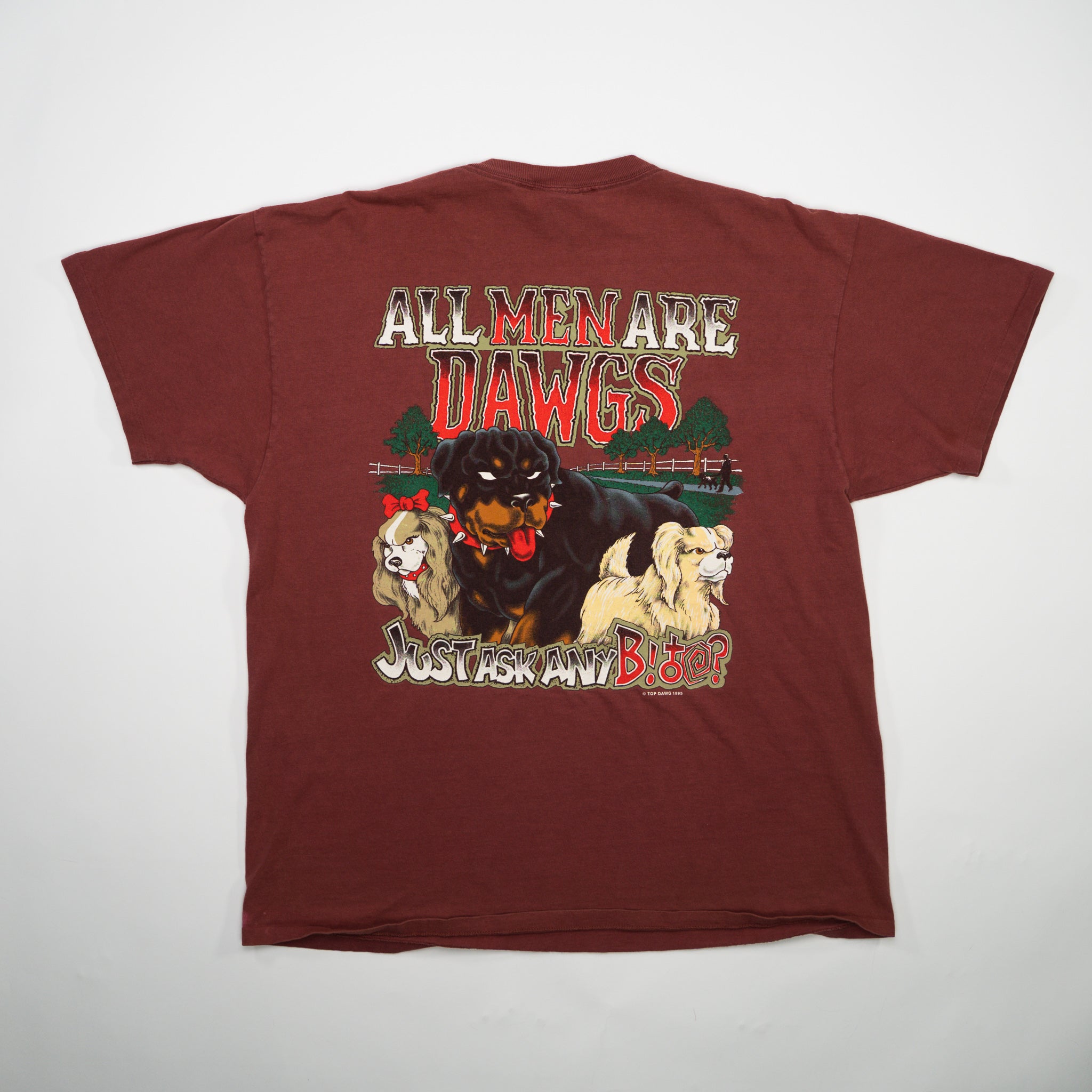 Vintage '95 Red Top Dog Ask Any B**** Tee (L)