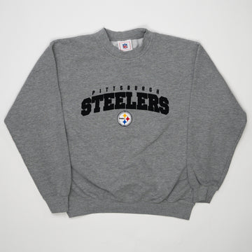 Vintage Grey Pittsburgh Steelers Spell Out NFL Crewneck | Rebalance Vintage.