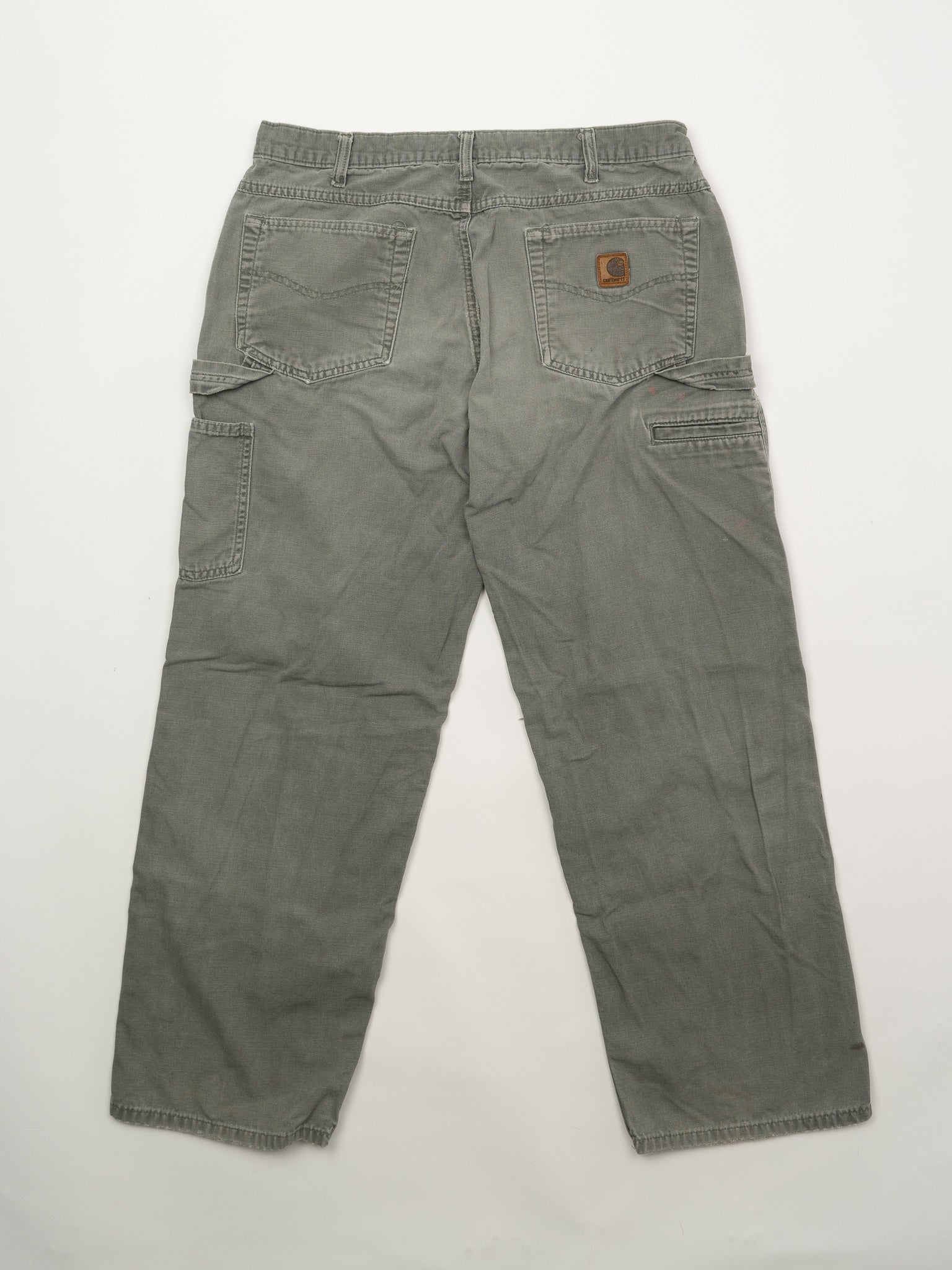 Vintage Ripped Washed Army Green Cargo Pants (36 x 30)