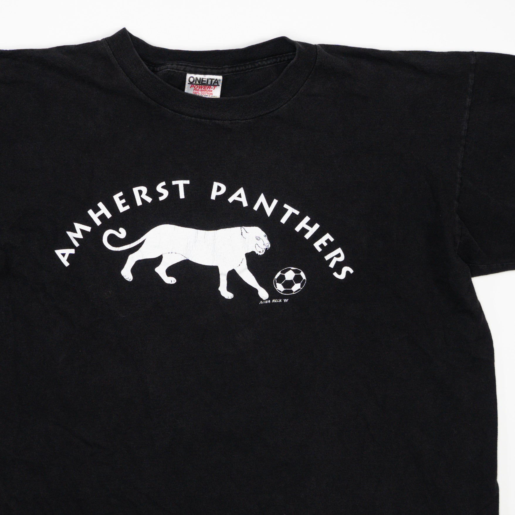 Vintage '95 Black Amherst Panthers Coach Tee (L)