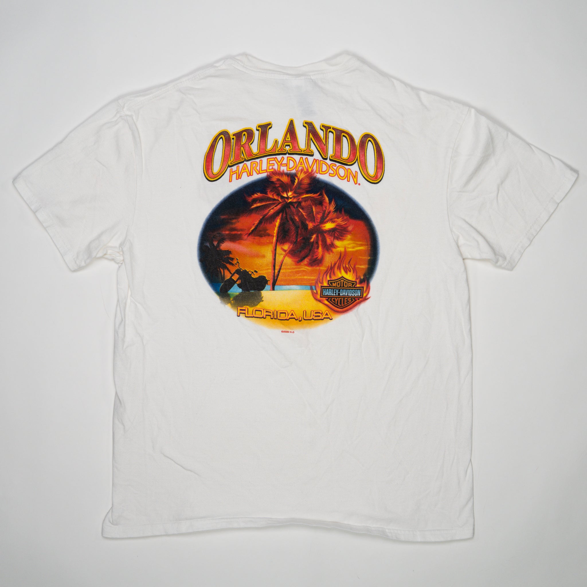 Vintage Harley Davison Orlando Palm Tree Tee (M/L) | Rebalance Vintage.